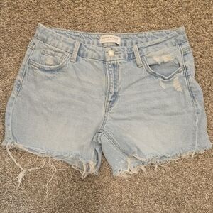 Flying Monkey Light Blue Distressed Jean Shorts